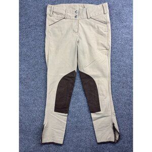 Equine Couture Breeches Women’s 17/28 Riding Pants Beige Patches Equestrian